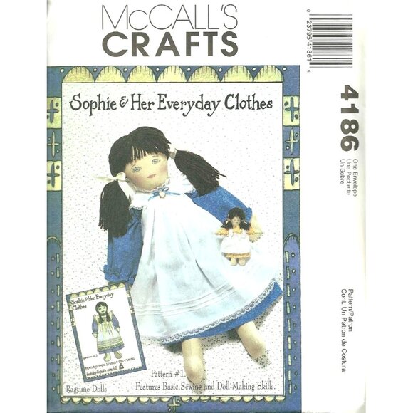 Sophie & Her Everyday Clothes Pattern For Ragtime Dolls By McCalls Crafts - Picture 1 of 2